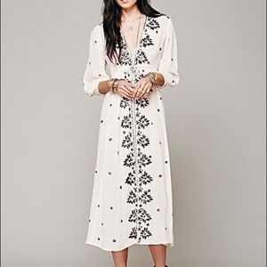 Embroidered fable midi dress similar 2 free people